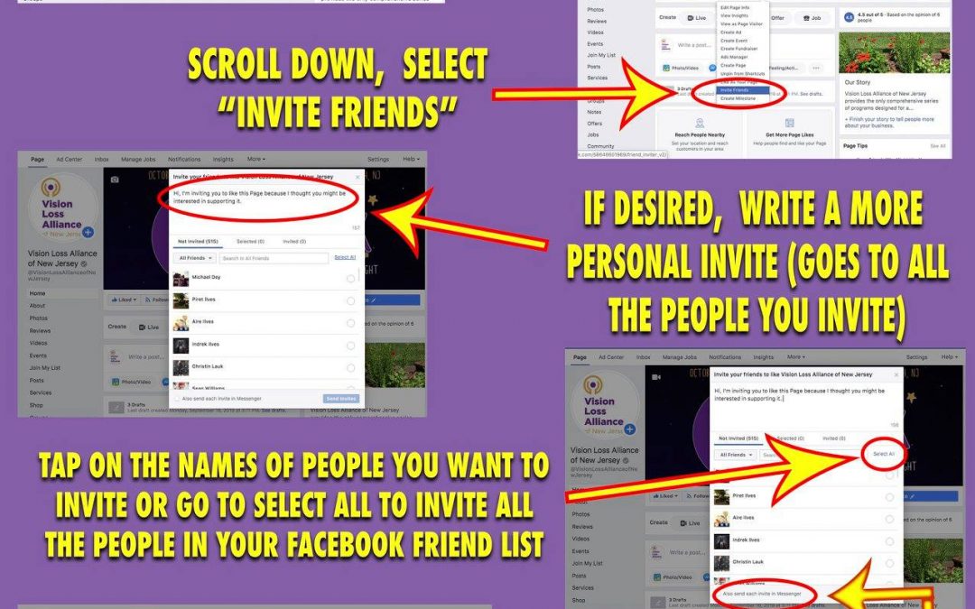 infographic for inviting people to follow a facebook page