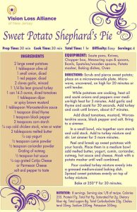 recipe card for shephard's pie
