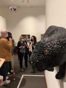 VLANJ participants view a black panther sculpture during a Montclair Art Museum tour on March 25. [MAM photo credit]